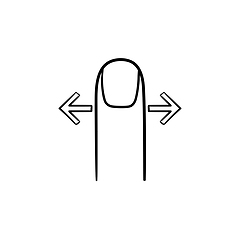 Image showing Finger swipe gestures hand drawn outline doodle icon.