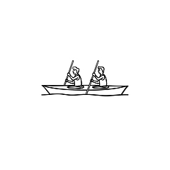 Image showing Water sport, canoe hand drawn outline doodle icon.
