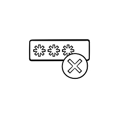 Image showing Entering login and fail hand drawn outline doodle icon.