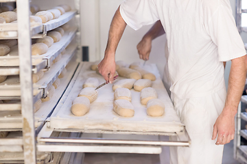 Image showing bakers preparing the dough