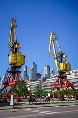 Image showing Construction crane, Puerto Madero, Buenos Aires