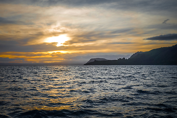 Image showing Taupo Lake at sunset, New Zealand