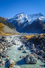 Image showing Glacial lake in Hooker Valley Track, Mount Cook, New Zealand