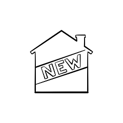 Image showing New house hand drawn outline doodle icon.