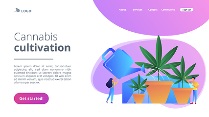 Image showing Cannabis cultivation concept landing page.