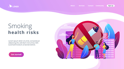 Image showing Smoking cigarettes concept landing page.