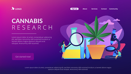 Image showing Marihuana products innovation concept landing page.