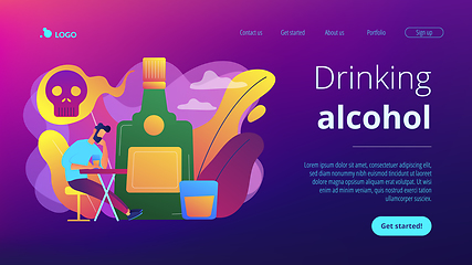 Image showing Drinking alcohol concept landing page.