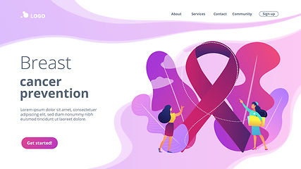 Image showing Breast cancer concept landing page.