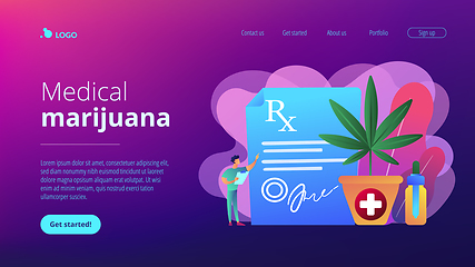 Image showing Medical marijuana concept landing page.