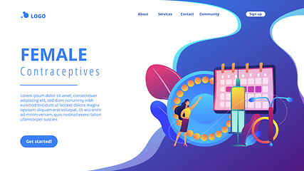 Image showing Female contraceptives concept landing page.