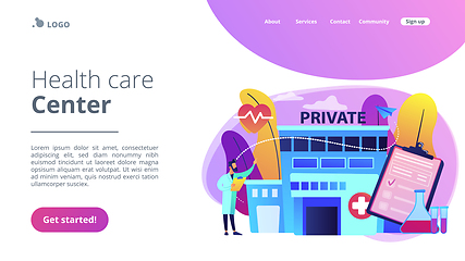 Image showing Private healthcare concept landing page.