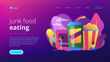 Image showing Snacking non-stop concept landing page.