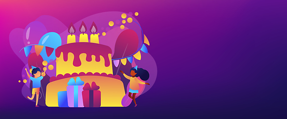 Image showing Kids birthday concept banner header.