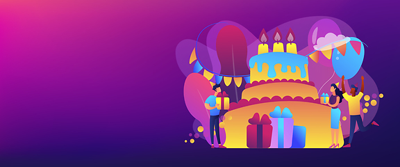 Image showing Birthday party concept banner header.