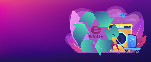 Image showing E-waste reduction concept banner header.