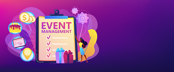 Image showing Event management concept banner header.