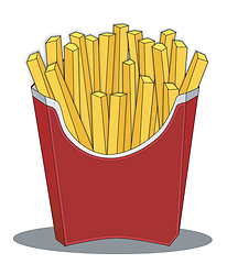 Image showing One serving of potato fries vector or color illustration