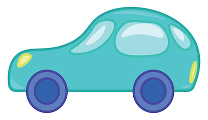 Image showing Clipart of a toy motor car in blue color vector color drawing or