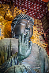 Image showing Vairocana buddha in Daibutsu-den Todai-ji temple, Nara, Japan