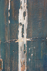 Image showing Old rusty painted wood board