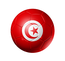 Image showing Soccer football ball with Tunisia flag