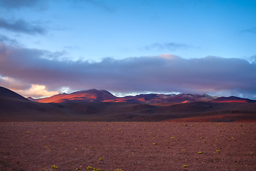 Image showing Sunset on altiplano mountains in sud Lipez reserva, Bolivia