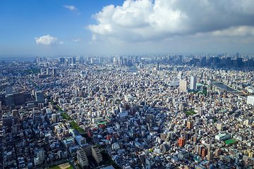 Image showing Tokyo city skyline aerial view, Japan