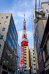 Image showing Tokyo tower and buildings, Japan
