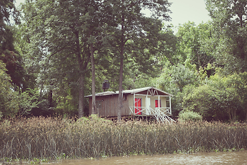 Image showing Old shed on the Tigre river Delta. Buenos Aires