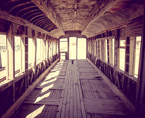 Image showing Old train station in Bolivia desert