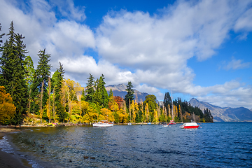 Image showing Boat on Lake Wakatipu, New Zealand