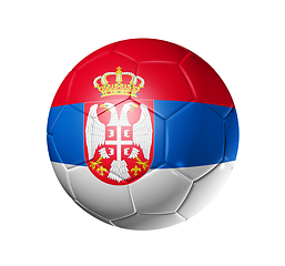 Image showing Soccer football ball with Serbia flag