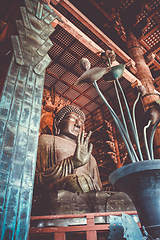 Image showing Vairocana buddha in Daibutsu-den Todai-ji temple, Nara, Japan