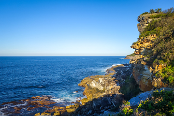 Image showing Manly Beach coastal cliffs, Sydney, Australia