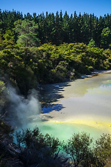 Image showing Green lake in Waiotapu, Rotorua, New Zealand