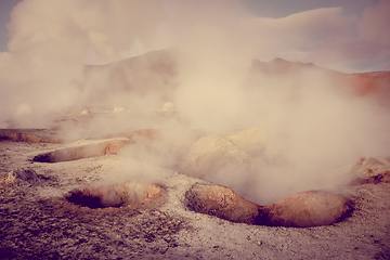 Image showing Sol de manana geothermal field in sud Lipez reserva, Bolivia