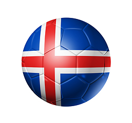 Image showing Soccer football ball with Iceland flag