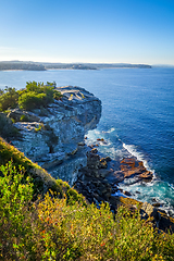 Image showing Manly Beach coastal cliffs, Sydney, Australia