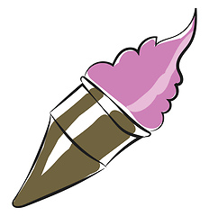 Image showing Clipart of a cone ice cream in a purple flavor vector or color i