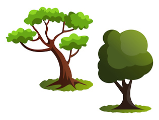 Image showing Couple of green trees vector illustration on white background