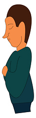 Image showing Angry man in a sweater, vector color illustration.