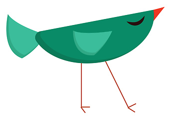 Image showing A blue triangular bird with eyes closed vector or color illustra