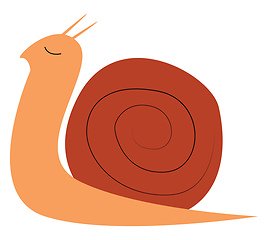 Image showing A snail with shell cover vector or color illustration