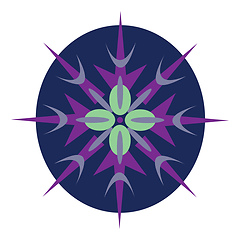 Image showing A blue spiritual mandala design vector or color illustration