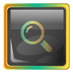 Image showing Zoom grey vector icon illustration with colorful details on whit