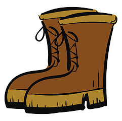 Image showing A pair of brown boots vector or color illustration