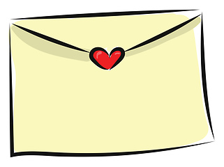 Image showing Painting of a letter or envelope sealed with a red heart vector 