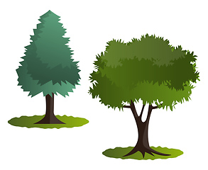 Image showing Couple of green trees vector illustration on white background