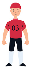 Image showing Football player in red and black vector illustration on a white 